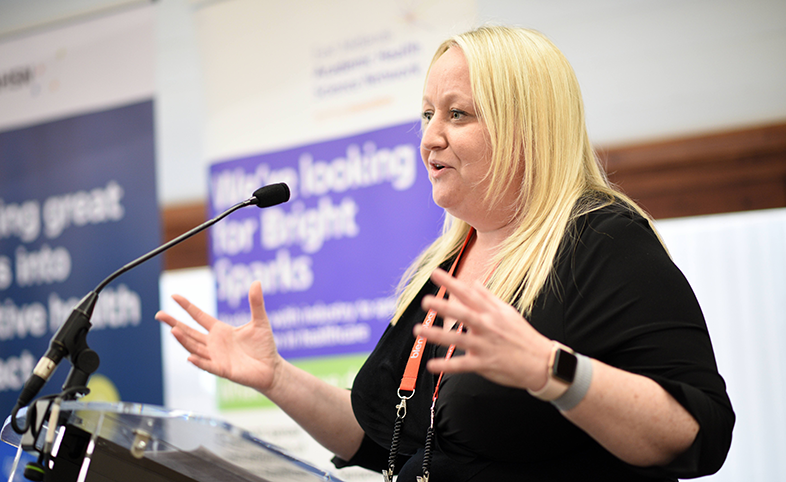 Helen Oliver speaks at the estates and facilities innovation exchange