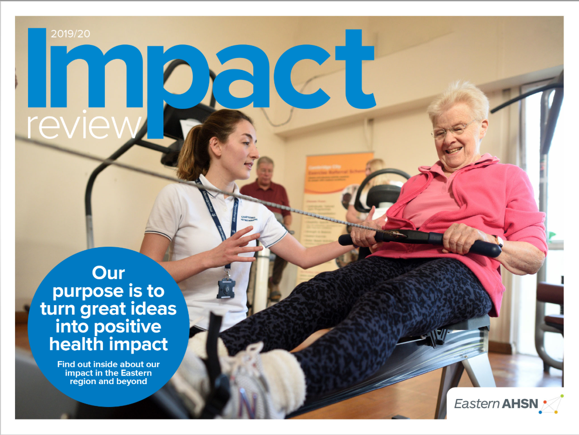 Health Innovation East impact review 19-20 cover