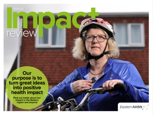 Health Innovation East impact review 2021-22 front cover