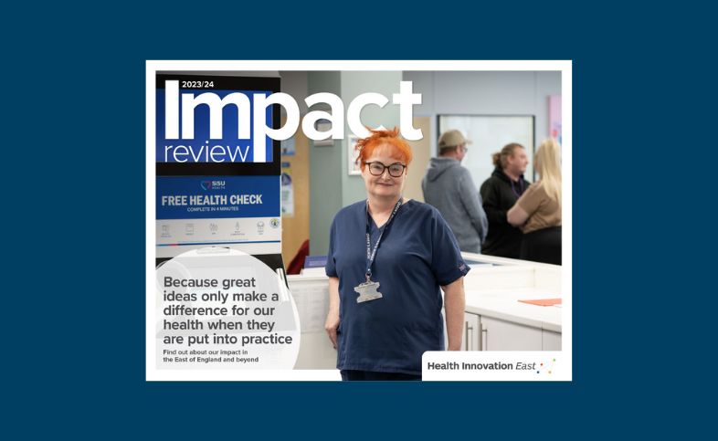 Our 2023-24 impact review featuring Michelle Wilkinson, advanced nurse practitioner, on the front cover