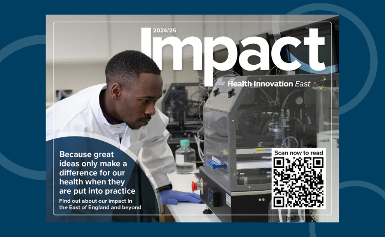 Front cover of health innovation east's impact review 2024-25