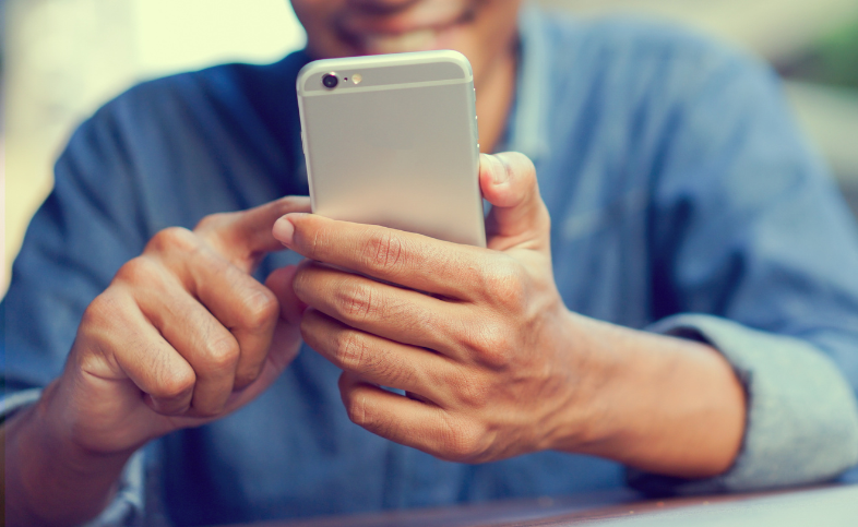 Person holding phone