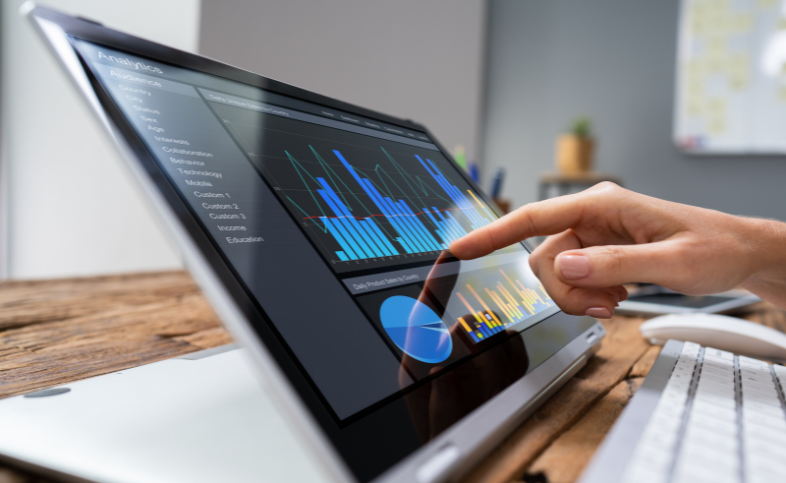 Data on a surface screen