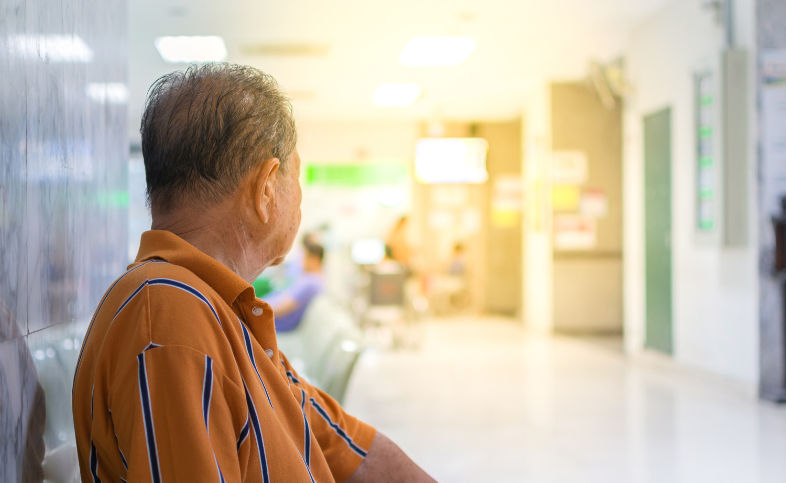 Patient waits in hospital