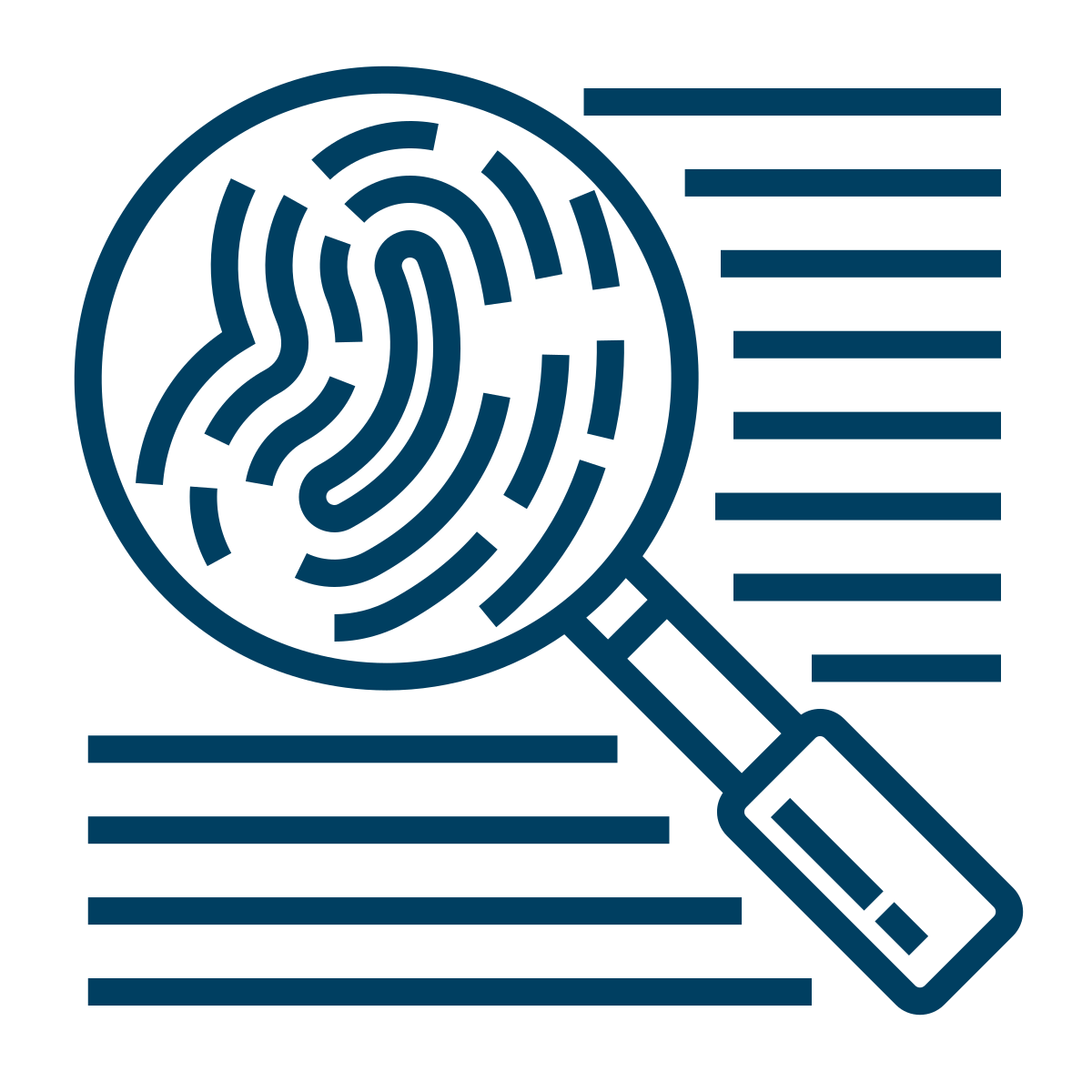 Magnifying glass looking at evidence