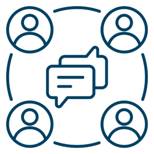 Navy connecting and communicating icon